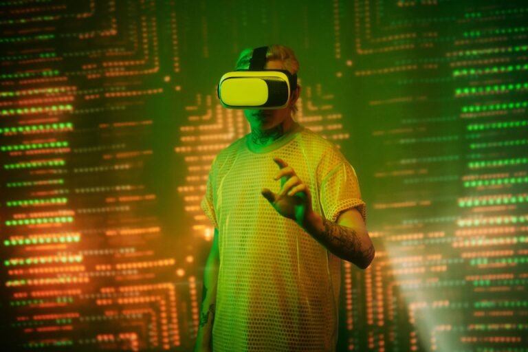 Man wearing computer glasses