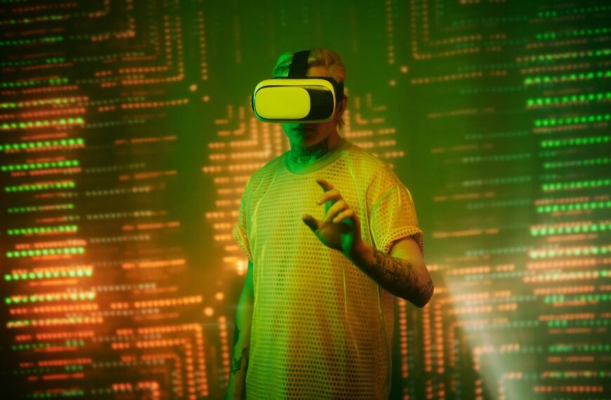 Man wearing computer glasses