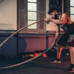 Man working out with ropes