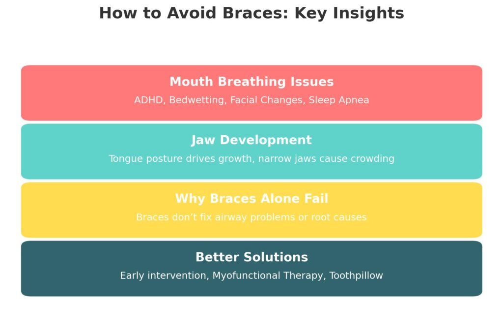Graphic showing how to avoid braces
