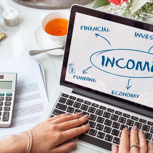 Chart showing investing with income