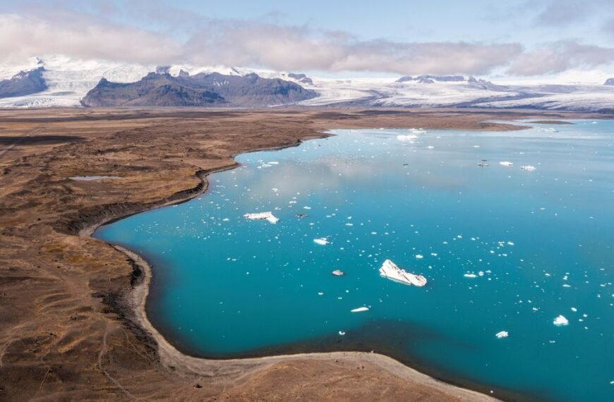 Greenland landscape with mountains in the background