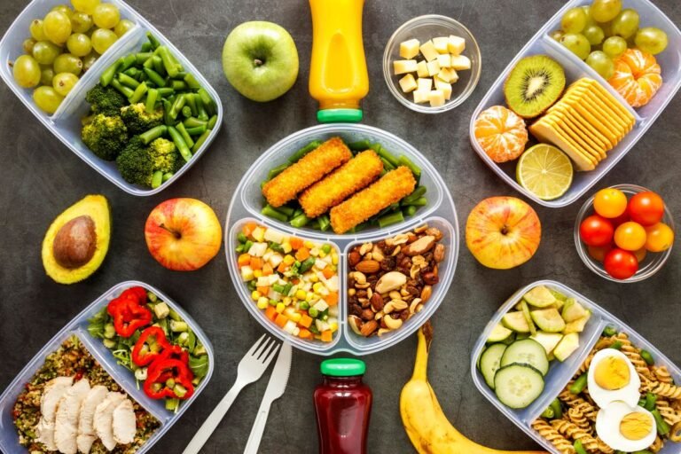 tasty assortment of cooked food for proper nutrition