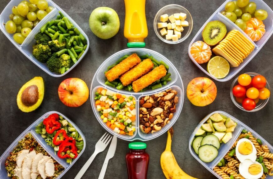 tasty assortment of cooked food for proper nutrition