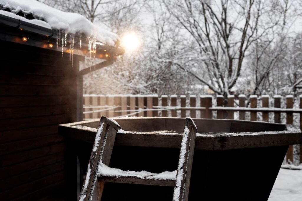 image of the cold plunge tub outside